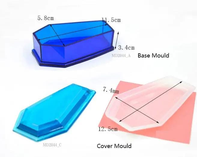 Resin Casting Vampire Coffin Moulds Set for DIY Craft Halloween Decoration - Silicone (SJGMJ 001)