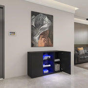 sue-e furniture Cabinets and Bookshelves Zara Black RGB LED Lighting Side Stand Zara Black RGB LED Lighting Side Stand