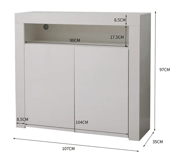 sue-e furniture Cabinets and Bookshelves Panana' 2-door Side Cabinet with LED light (7colors) Panana' 2-door Side Cabinet with LED light (7colors)