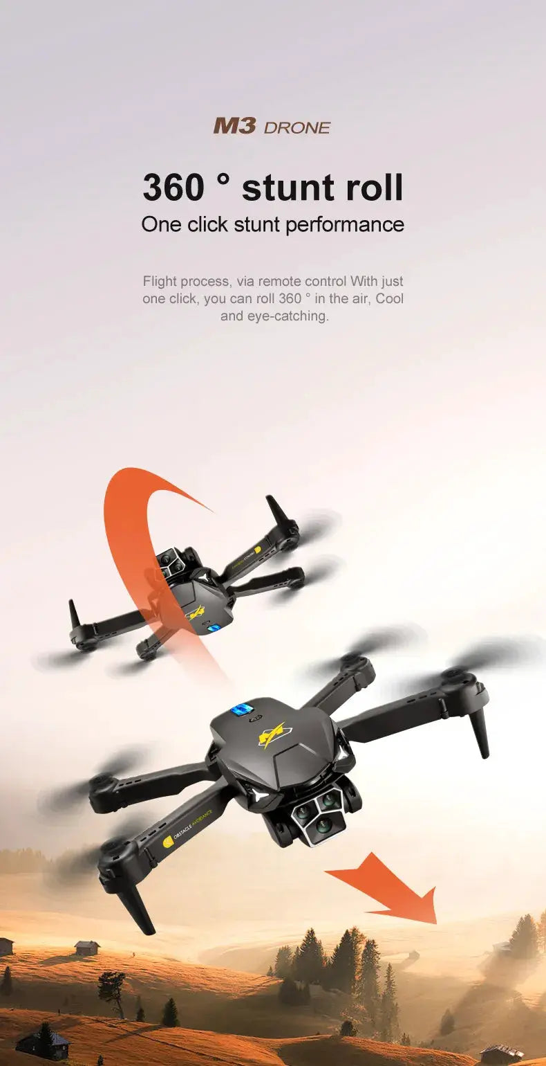 UAV Three Camera HD Drone - Optical Flow Positioning with Obstacle Avoidance | Orange & Black – view 9