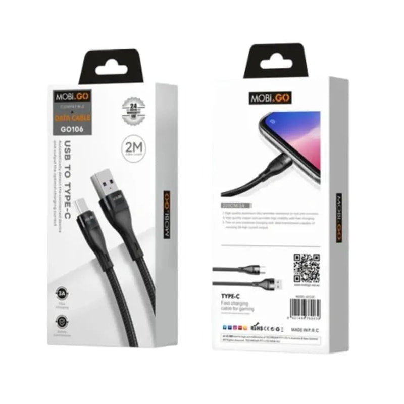 Mobigo 2m USB-A to C cable GO106 by 9eight5