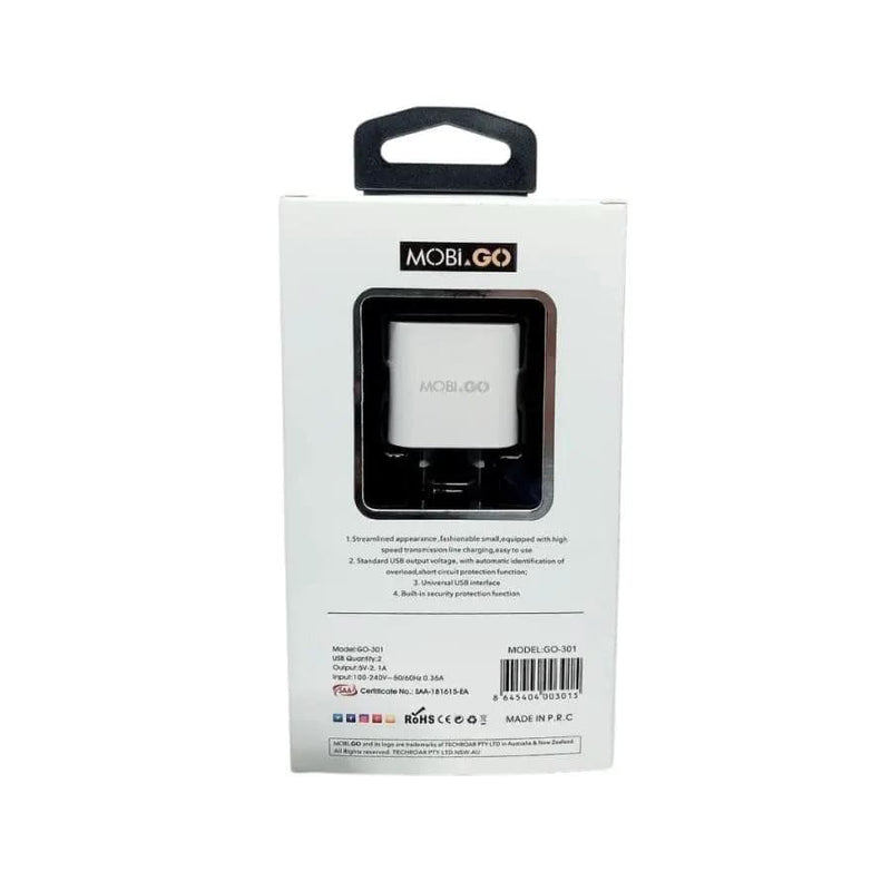 Mobigo Dual USB Power Adapter Wall Plug (NZ / AUS) – view 4