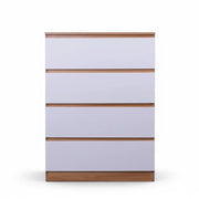 sue-e furniture Tall boys 'Monaco' Set of 4 drawers white + oak 'Monaco' Set of 4 drawers white + oak