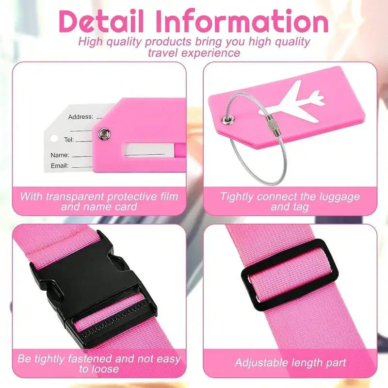 Multi-Colour Luggage Strap Set with Tag (8 colours available) – view 2