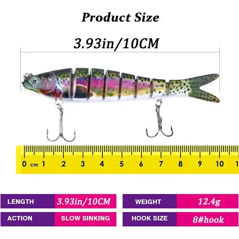 Habicare SS Multi-Jointed Bionic Fishing Lure 10cm/12.4g – 1/3/5pcs Multi-Jointed Bionic Fishing Lure 10cm/12.4g – 1/3/5pcs