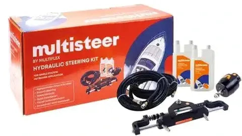 Multiflex 250 Hydraulic Steering Kit For Outboard Boats Precise Effortless 5.3 Turns Lock To Lock