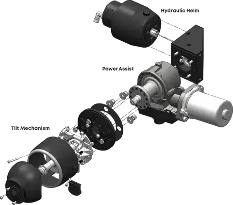 Steerlyte Basic 33cc Helm Power Steering Pump Multiflex for Marine Boats Quiet Compact Integrated Helm – view 1