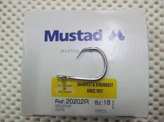 MUSTAD HOOKS Mustad #18R x 100pc TAINAWA Mustad 18R Tainawa Snapper Hooks 100 Count Box