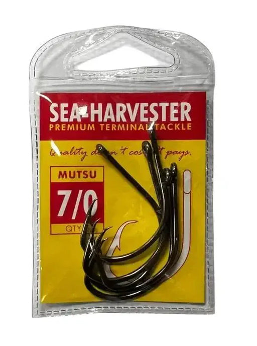 Sea-Harvester Mutsu Hook 7/0 SelfSetting Pkt 5 For Surf Anglers Premium Lightweight