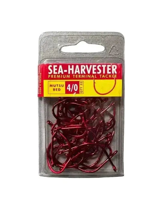 Sea- Harvester Mutsu Fishing Hooks Mutsu Red Hook 4/0 Bulk 32 Sea-Harvester Mutsu Red Hook 4/0 Bulk 32 Self Setting