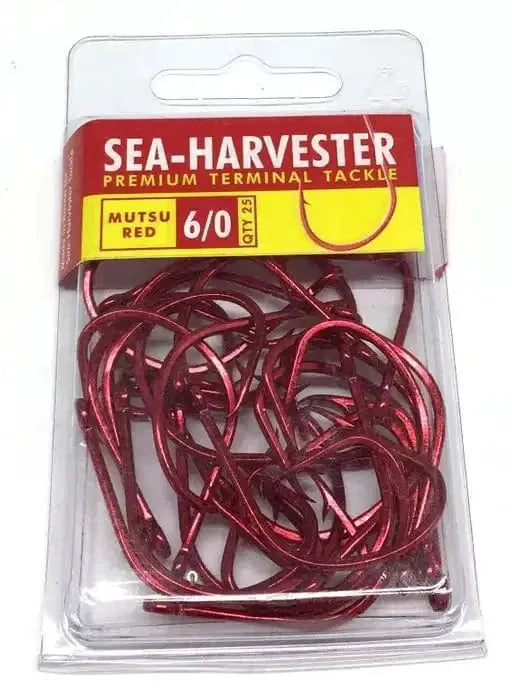 Premium Sea Harvester Mutsu Red Hook 6/0 Self Setting Single Hook System For Live Or Dead Bait Anglers