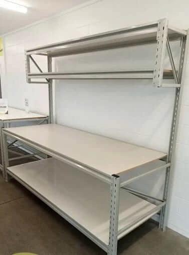 New Workbench 4 Levels Actionoutdoors East Heavy Duty Steel Frame 350 kg Per Level for Garages