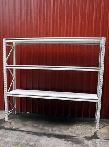 Actionoutdoors East Longspan Racking Shelving 2100x2300x600 Three Level Durable Storage For Workshop Warehouse