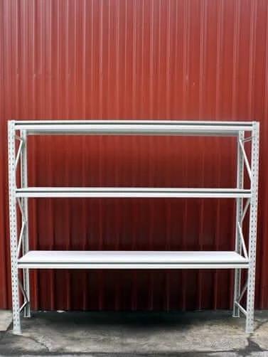 Actionoutdoors East Longspan Racking 2400x1800x450 Three Level Heavy Duty Shelving for Warehouses