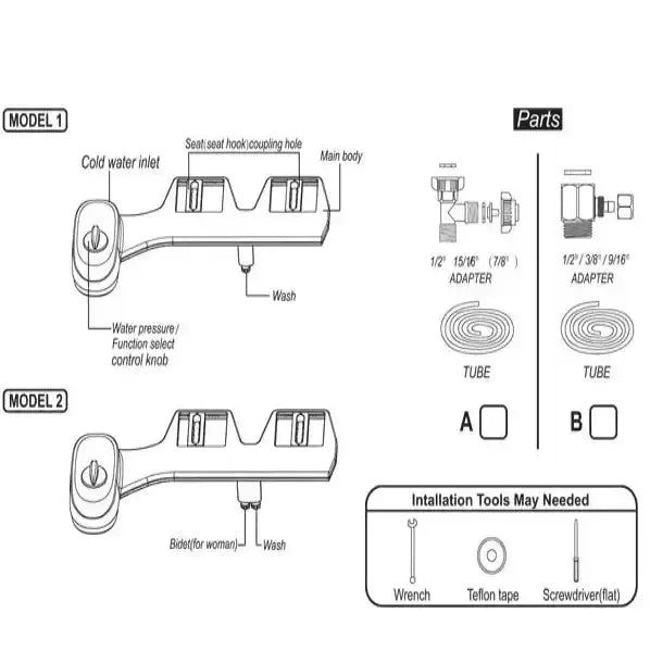 Non-Electric Dual Nozzle Toilet Seat Attachment (different types available) – view 13
