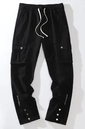 Breasted Slit Cargo Pants with Drawstring Detail – view 3