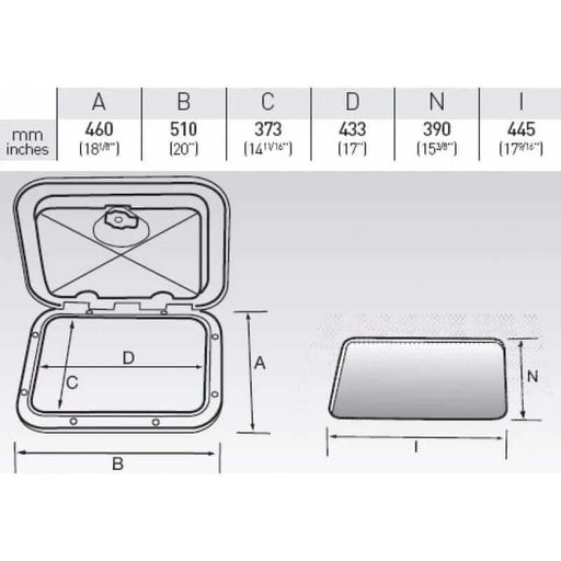 Nuova Rade Extra Large Black Hatch 520mm by 460mm UV Resistant ASA Exterior Hatch for Boats and RVs – view 3