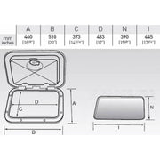 Nuova Rade Extra Large White Hatch 520x460 UV Resistant Boat – view 1