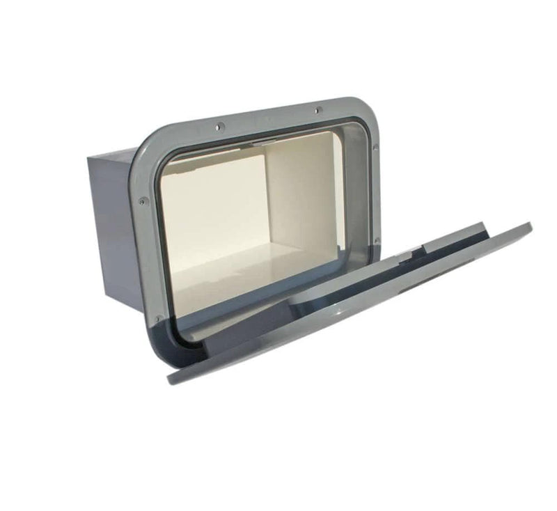 Nuova Rade Rectangular Hatch With Box Grey For Boats Durable 180 Degree Opening Built In Storage