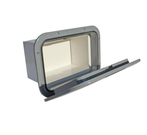 Nuova Rade Rectangular Hatch With Box Grey For Boats Durable 180 Degree Opening Built In Storage
