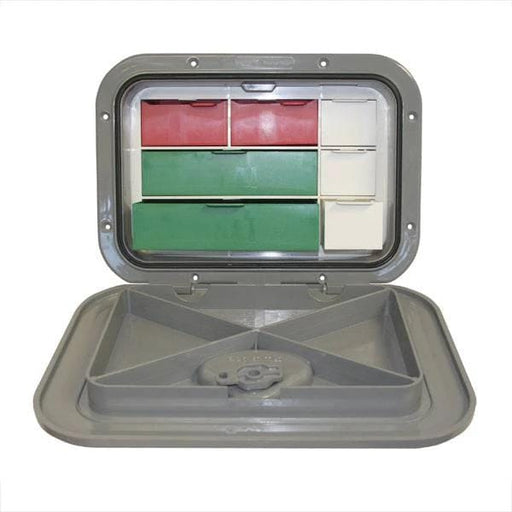 Nuova Rade Tackle Box Locker Grey Watertight Boat Storage With Seven Compartments For Serious Anglers