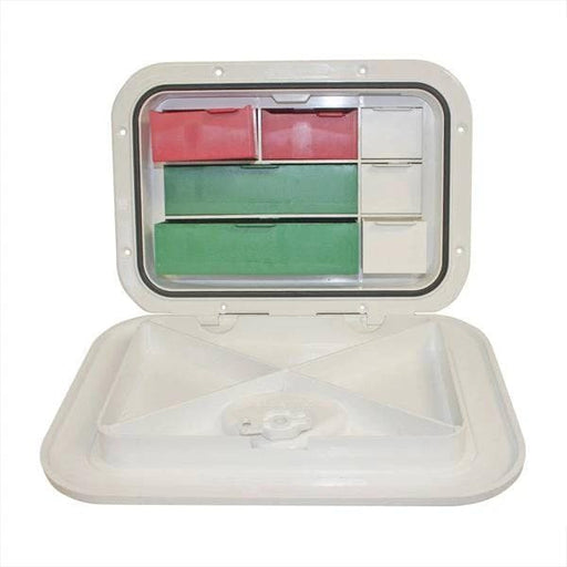 Nuova Rade Tackle Box Locker White Marine Storage With Seven Compartments Watertight Transom Mount Angler Ready – view 2