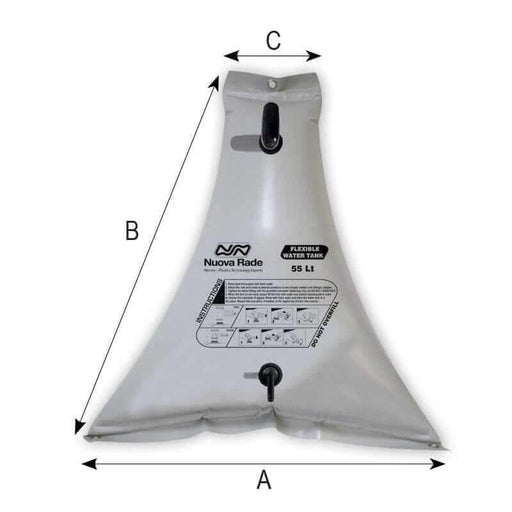Nuova Rade Flexible Water Tank 55 L Triangular For Boats Safe Drinking Water Onboard Storage