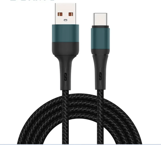techplus Type-C Nylon Braided Cable 1M – Fast Charging USB-C Phone Cable Type C Nylon Braided USB C Cable 1M Fast Charging