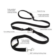 Habicare SS Nylon Hands-Free Dog Leash (2.5×250cm) Nylon Hands-Free Dog Leash (2.5×250cm)