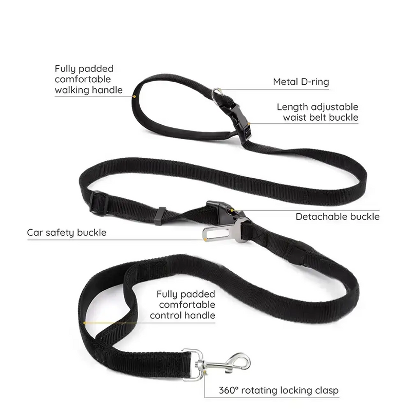 Habicare SS Nylon Hands-Free Dog Leash (2.5×250cm) Nylon Hands-Free Dog Leash (2.5×250cm)