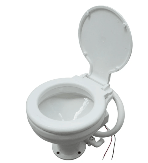 Deluxe 12V Electric Marine Toilet Soft Close With Large Bowl Built In Macerator Ocean Tech For Boats – view 1
