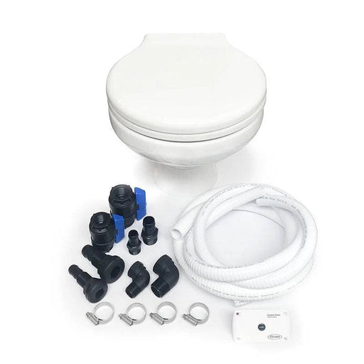 Ocean Tech Electric Toilet Kit Space Saver For Boats And RVs 12V Compact Marine Head