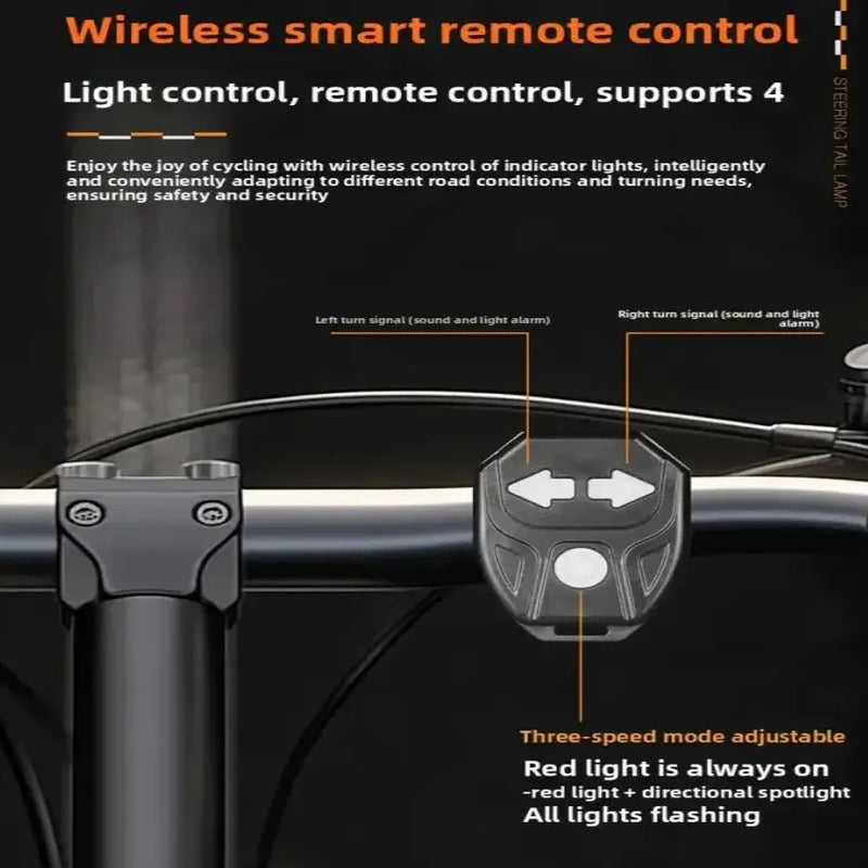 Habicare Wireless Remote-Controlled Bike Tail Light with Turn Signals (Waterproof) Wireless Remote-Controlled Bike Tail Light with Turn Signals (Waterproof)