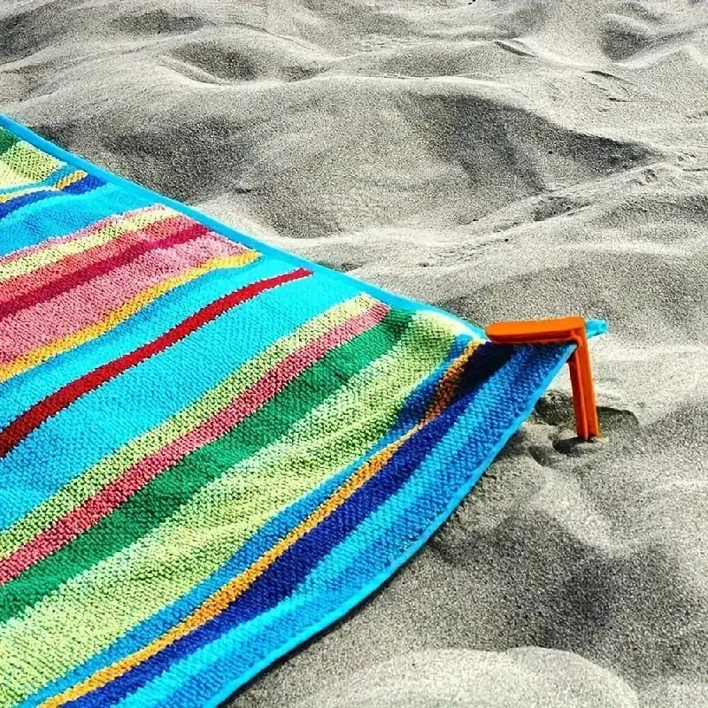 Outdoor Beach & Picnic Mat Towel Holder – Windproof Camping Tool (4pcs) – view 5