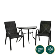 Outdoor Dining Set – 1 Semicircular Patio Table & 2 Chairs – view 3