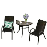 Outdoor Dining Set – 1 Semicircular Patio Table & 2 Chairs – view 2