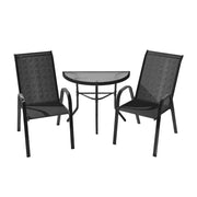 Outdoor Dining Set – 1 Semicircular Patio Table & 2 Chairs – view 1