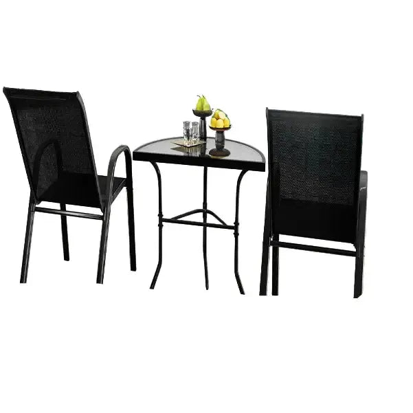 Outdoor Dining Set – 1 Semicircular Patio Table & 2 Chairs – view 7