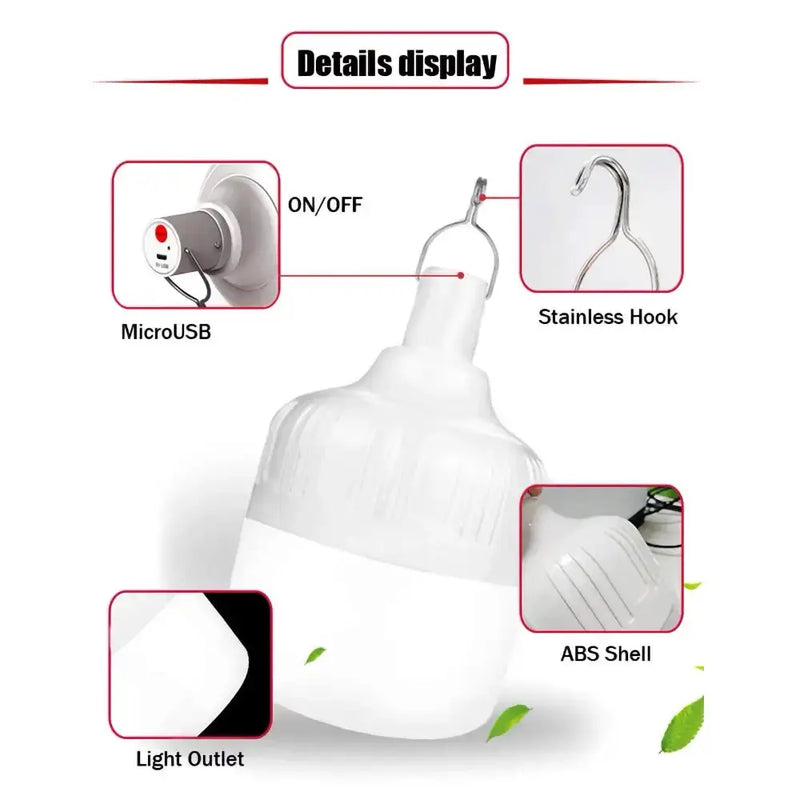 Habicare SS Outdoor USB Rechargeable LED Lamp Habicare USB Rechargeable LED Camping Lamp