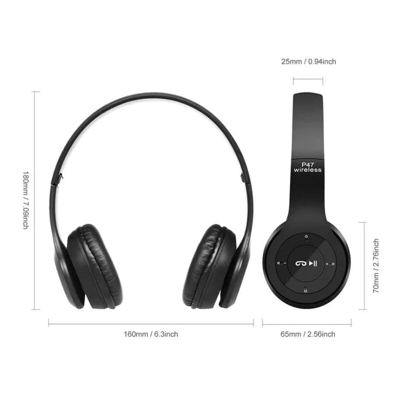 9eight5 Phone/Tablet Accessories P47 Wireless Headphones with Mic P47 Wireless Headphones with Mic