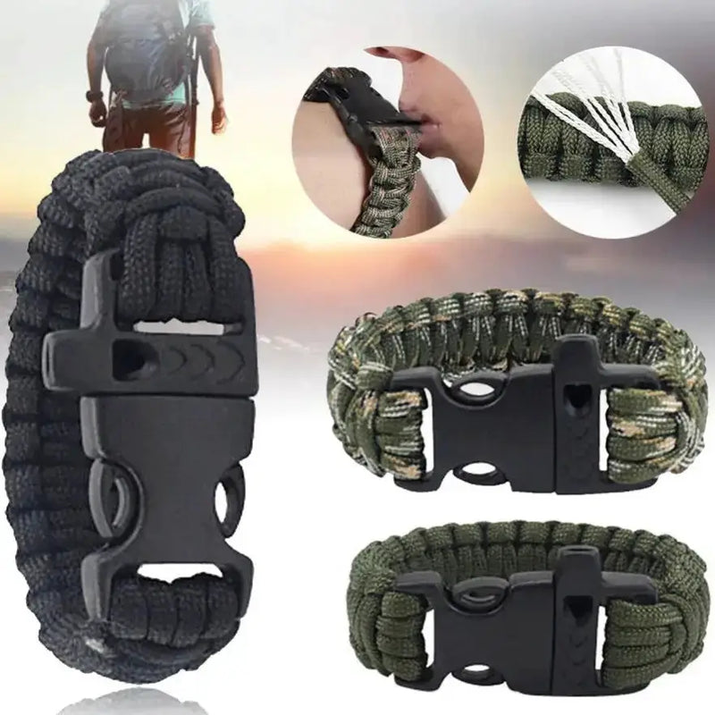 Habicare SS Paracord Survival Bracelet Habicare Camo Paracord Survival Bracelet with Whistle