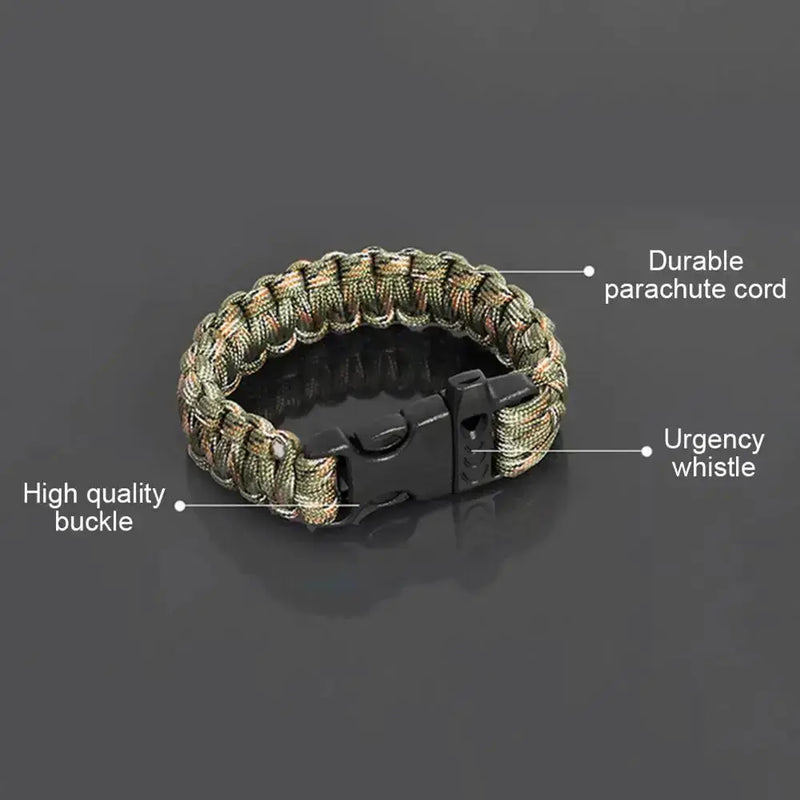 Habicare SS Paracord Survival Bracelet Habicare Camo Paracord Survival Bracelet with Whistle