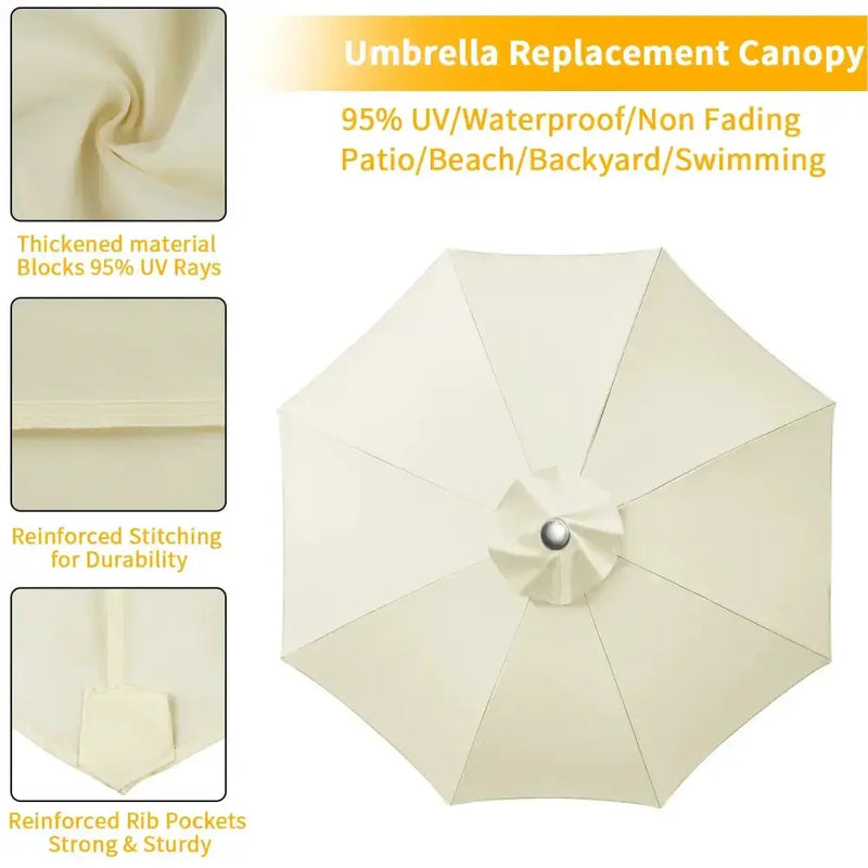 Parasol Replacement Cover – 6 or 8 Ribs (6 colours available) – view 8