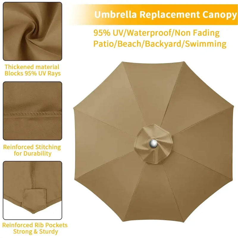 Parasol Replacement Cover – 6 or 8 Ribs (6 colours available) – view 9