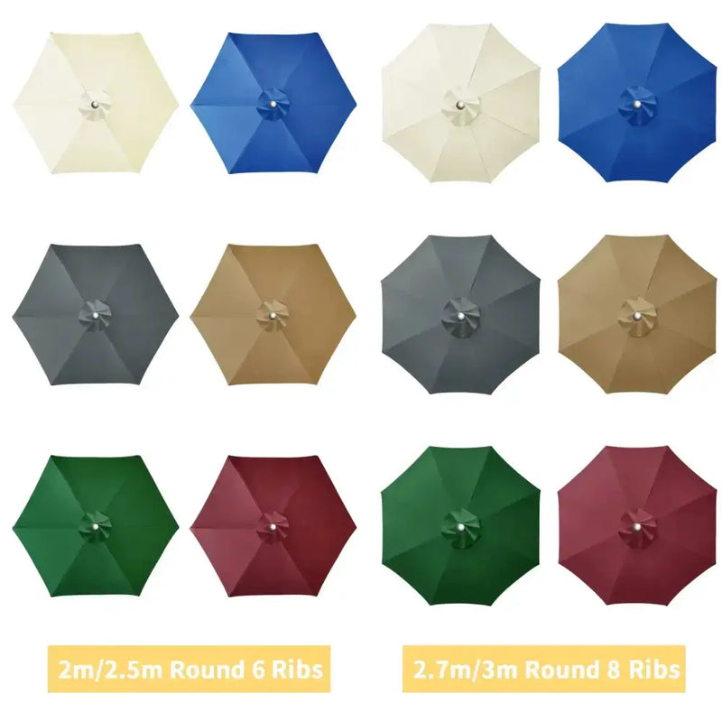 Parasol Replacement Cover – 6 or 8 Ribs (6 colours available) – view 5