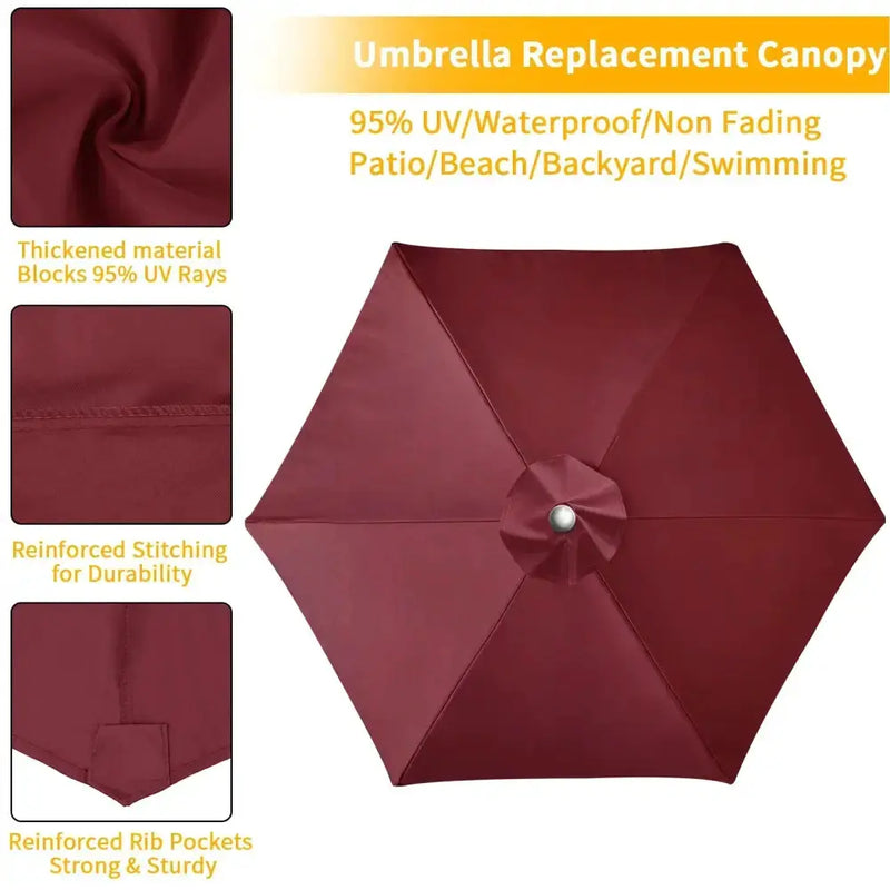 Parasol Replacement Cover – 6 or 8 Ribs (6 colours available) – view 12