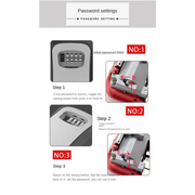 Habicare HBC Key Lock Box (available in grey, black, red & blue) Habicare 4-Digit Combination Key Lock Box