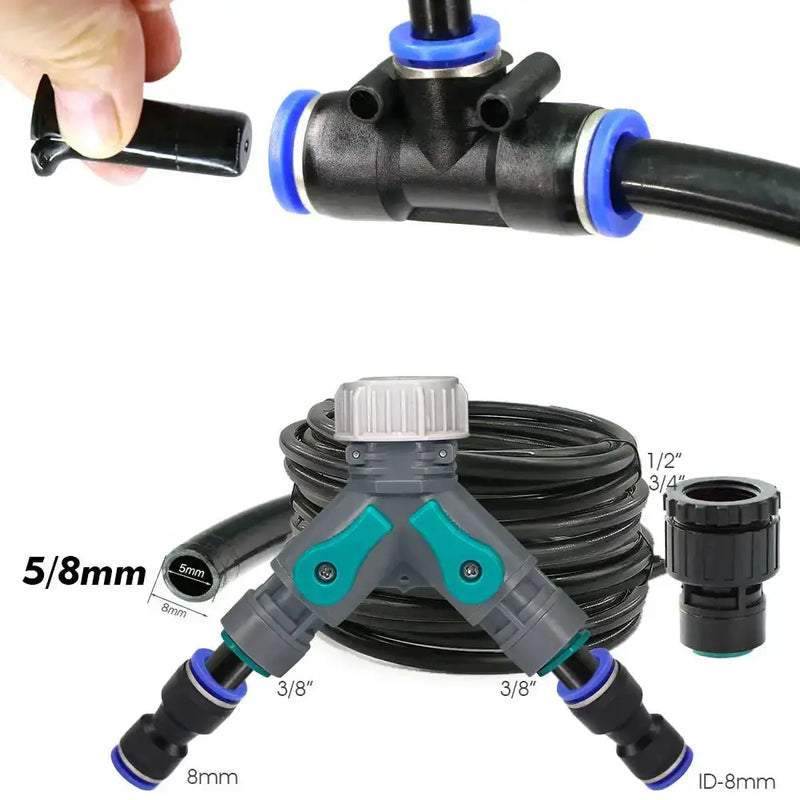 PE Hose with Adjustable Misting Sprayer & Pump Kit for Garden (different sizes available) – view 4