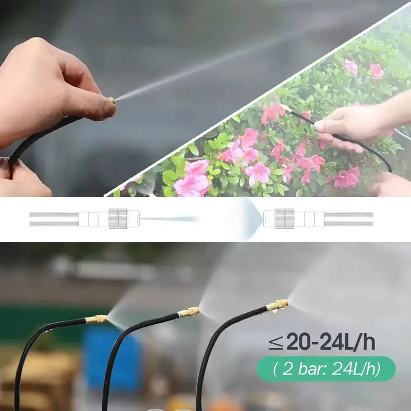 PE Hose with Adjustable Misting Sprayer & Pump Kit for Garden (different sizes available) – view 6