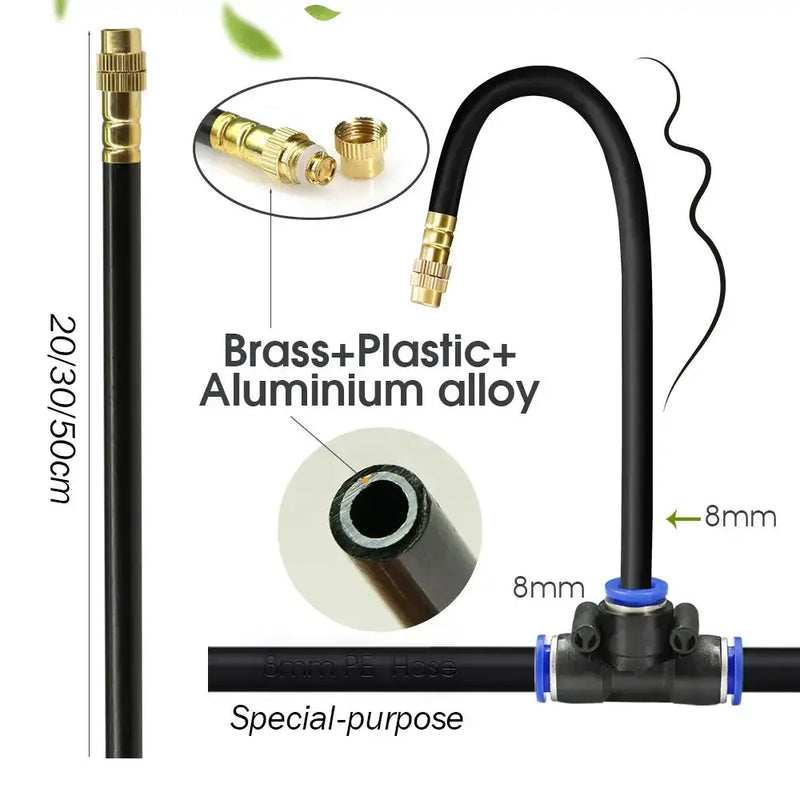 PE Hose with Adjustable Misting Sprayer & Pump Kit for Garden (different sizes available) – view 5